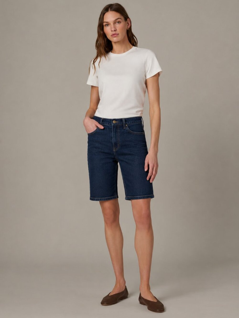 Lauren Ralph Lauren Women's Bermuda Denim Shorts Dark Wash Size 6